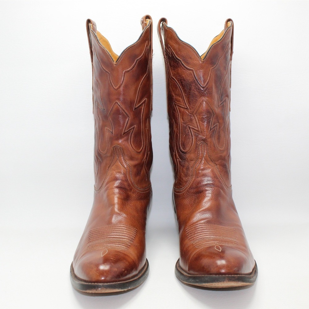 Lucchese Classics Handmade Brown Leather Cowboy Boots L155264 Mens 13 B USA